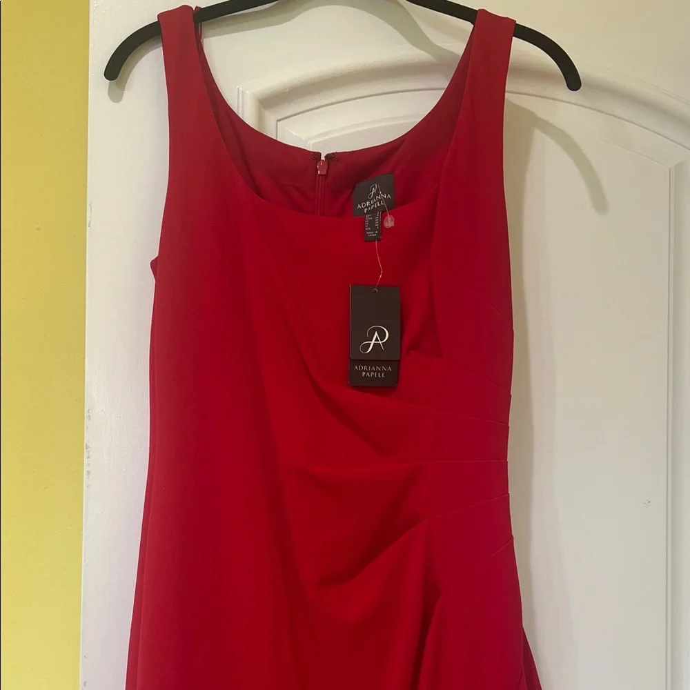 Adrianna Papell Vibrant Red Midi Dress - Picture 1 of 7